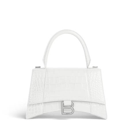 Сумка BALENCIAGA с крокодиловым тиснением, белый