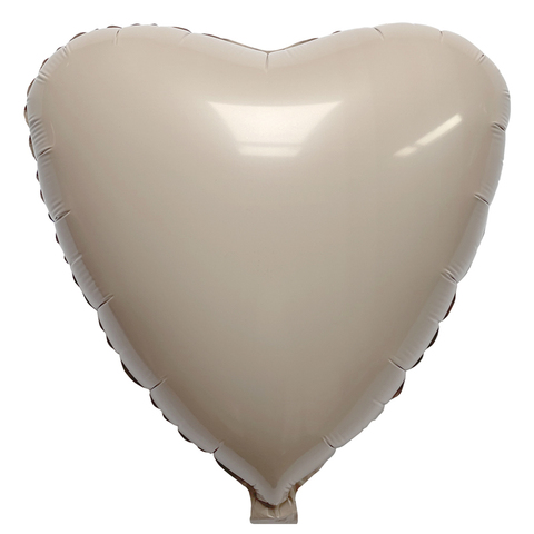 Шар Аг 19''/48 см, Сердце, Сатин Мистик, Крем, 1 шт.