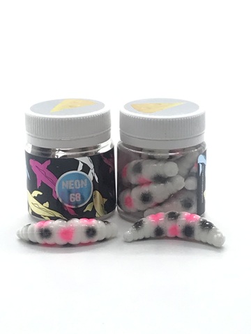 NEON 68 Maggot 46мм (6 шт ) СЫР цвет БЕЛЫЙ/ЧЕРНАЯ/РОЗОВАЯ ТОЧКА продажа от 2 шт.