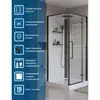 BelBagno UNO-CAB-A-1-90-C-NERO-Bi-TOP-R Душевая кабина с задними стенками, смесителем, верхним и ручным душем, акриловым поддоном и крышей, правосторонняя