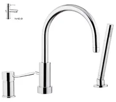 Remer Minimal N072XV Смеситель на борт ванны, цвет: никелированная сталь фото