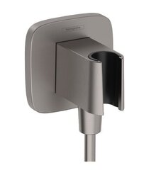 Hansgrohe FixFit Q 26887340 Шланговое подключение с держателем ручного душа (чёрный хром шлифованный) фото