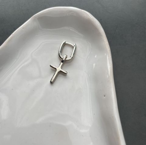 моносерьга крест малый/cross tiny