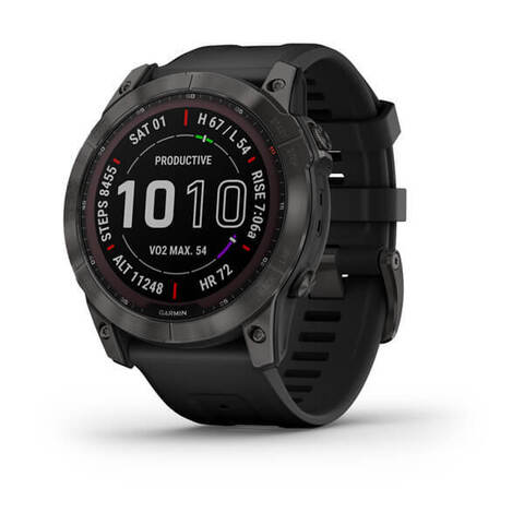 Garmin fenix 7x Sapphire Solar - Carbon Gray DLC Titanium with Black Band