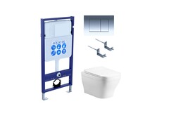 Aquatek Амадео SET AQUATEK АМАДЕО CM-010 4В1 Инсталляция с унитазом и клавишей, цвет: белый фото