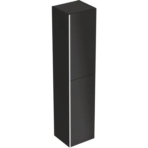 Geberit Acanto 500.619.16.1 Высокий шкафчик с двумя дверями 38x173x36см, черный / лакированный матовый, черный / глянцевое стекло