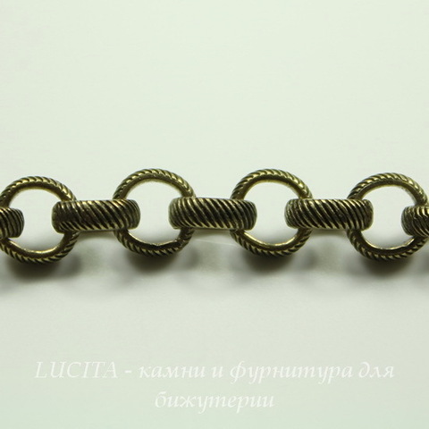 Винтажная цепь (звено 5 мм) (оксид латуни), 10 см ()