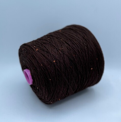 Zegna Baruffa (пр.Италия), art. Cotone, 300м/100гр, 100%Хлопок+Пайетка, цвет-Коричневый, арт.22594