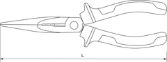 Thorvik LNP0180 (LPN0180) Длинногубцы прямые с духкомпонентными рукоятками, 180 мм 52186