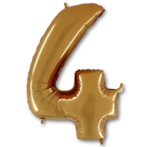 Шар Г 40''/102 см, Цифра Золото (Gold) 