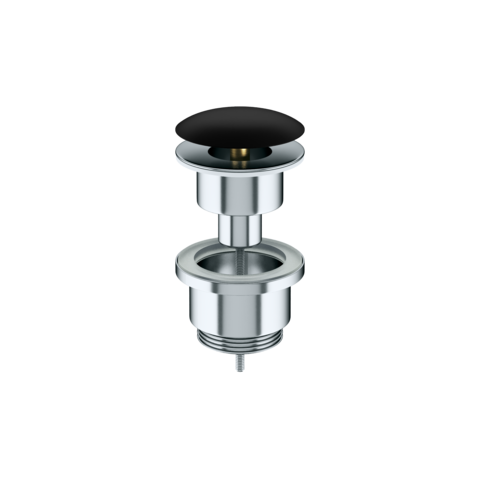 Ceramica Nova 70003MBNC Донный клапан универсальный без системы "Клик - Клак", с керамической накладкой, цвет черный матовый