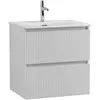 BelBagno UNO-MINI-500-2C-SO-BO База под раковину подвесная с фрезерованными ручками по всей длине фасада с двумя выкатн. ящ., Bianco Opaco,500x395x608