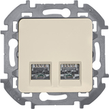 Розетка компьютерная двойная RJ45 категория 5e UTP - Legrand Inspiria - слоновая кость — фото 1