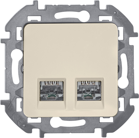 Розетка компьютерная двойная RJ45 категория 5e UTP - Legrand Inspiria - слоновая кость
