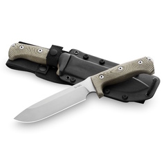 Фото Нож с фиксированным клинком LionSteel M7, сталь Uddeholm Sleipner, рукоять микарта, зеленый