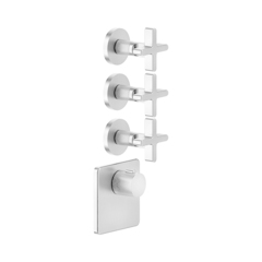 Gessi Inciso 58346#031 Встраиваемый термостатический смеситель на 3 источника, резьба 3/4