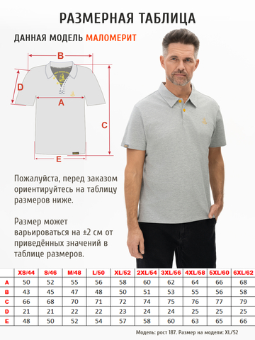 Поло цвета серый меланж
