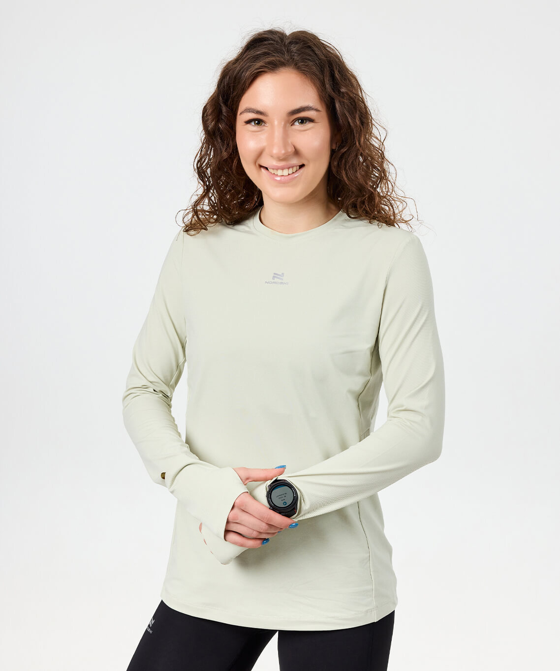 Женский спортивный лонгслив Nordski RunTech smoky green