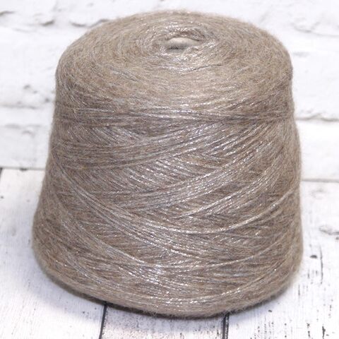 Бэби альпака с люрексом PURA LANA ITALIA / ALPACA GLAMOUR 200 бежевый с серебром