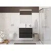 BelBagno UNO-900-2C-SO-GSO База под раковину подвесная с фрезерованными ручками по всей длине фасада с двумя выкатн. ящ., Темно-Серый Матовый, 900x455x608
