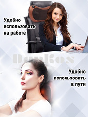 Массажер для всего тела (спина, шея, живот, ноги, руки): массажная подушка 8 роликов с подогревом, автоотключение, для дома, офиса и автомобиля. Роликовый массаж, 3D массаж, автоадаптер