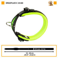 Ferplast ошейник ERGOFLUO C25/60 с подкладкой и микрорегулировкой, желтый
