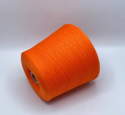 Бобинная пряжа,Cotton combed, 1693м. 100%Хлопок, Ярко-оранжевый(612), 39200