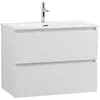BelBagno UNO-900-2C-SO-BO База под раковину подвесная с фрезерованными ручками по всей длине фасада с двумя выкатными ящиками, Bianco Opaco, 900x455x608