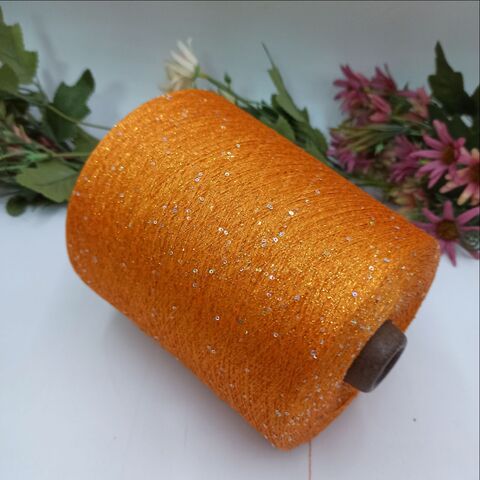 Sequin Lurex люрекс с пайеткой 3000м/100гр 017 Оранжевый, пайетка галографическая