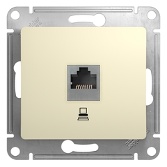Schneider Electric Glossa Бежевый Розетка компьютерная RJ45 категория 5E, механизм IP20 скрытая установка GSL000281K