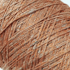 Бобинная пряжа Catenella Arte. Цвет: оранжевый меланж. Состав: 71% лен, 29% акрил. 50г/190м. Цена указана за 50 г