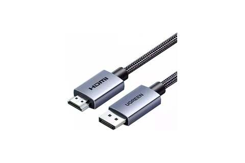 Кабель UGREEN DP125 (35841) DP Male To HDMI Male Cable 4K@30Hz, 1,5м, черный/серый