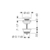Hansgrohe 50100820 Сливной набор для раковины Push-Open