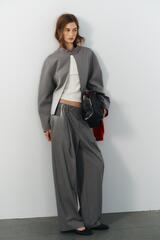 ZARA КУРТКА С ОБЪЕМНЫМИ РУКАВАМИ, СВЕТЛО-СЕРЫЙ