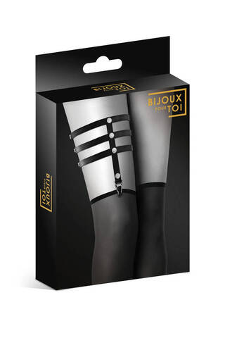 6060070010 / Гартер Bijoux Pour Toi тройной GARTER 3 THONGS BLACK черный
