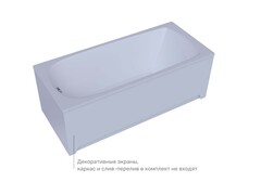 Акриловая ванна АКВАТЕК Ника 170х75 без фронтального экрана, без гидромассажа, без опоры(каркаса)