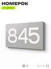 Номер на дверь 845, табличка на дверь для офиса, квартиры, кабинета, аудитории, склада, серая 120х70 мм, Айдентика Технолоджи