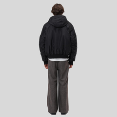 Бомбер Alpha Industries MA-1 Hooded Logo Oxford Black (Черный)