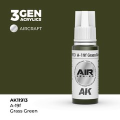 Акриловая краска AK Interactive A-19f Grass Green 3GEN AIR, 18мл