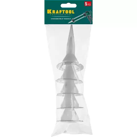 KRAFTOOL 5 шт., запасные сопла для закрытых пистолетов для герметика (06677-S)