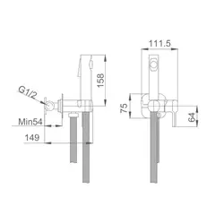 Смеситель с гигиеническим душем Haiba HB5518-5, золото