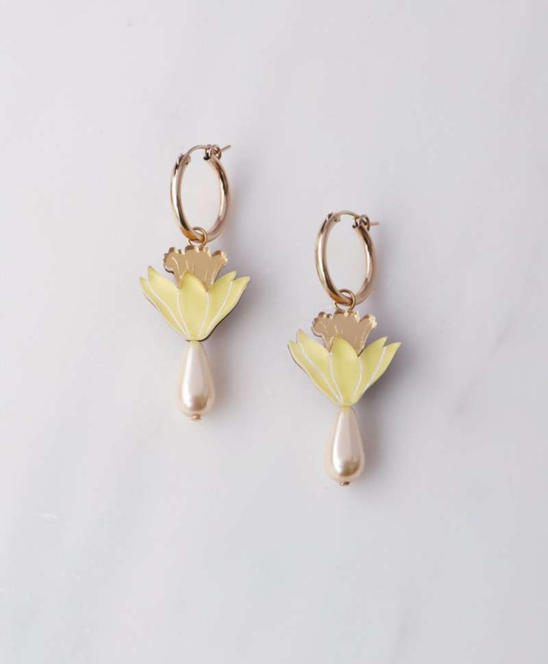 Серьги Daffodil Pearl Hoops