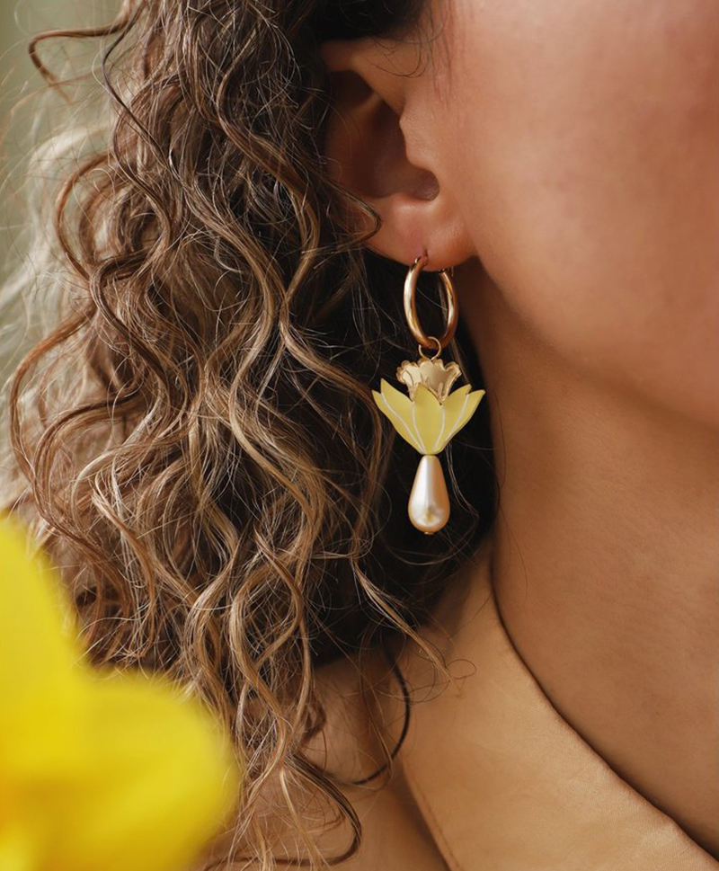 Серьги Daffodil Pearl Hoops