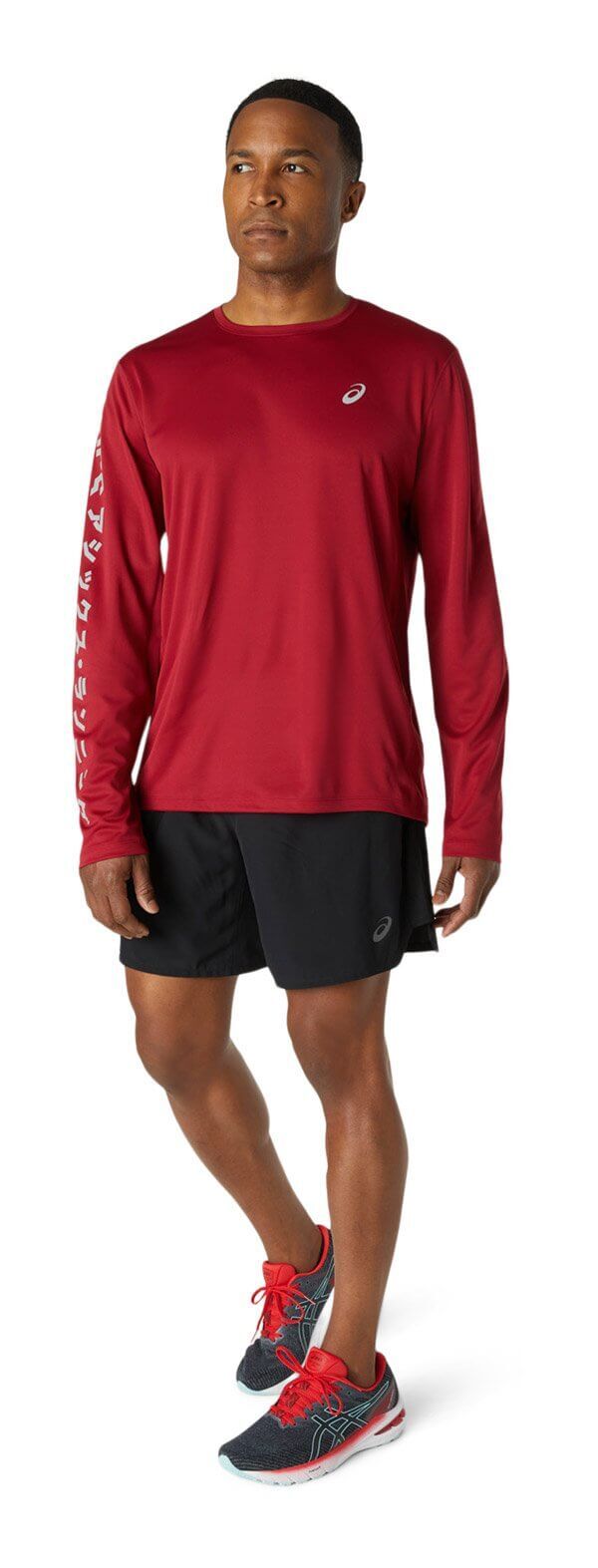 Asics Katakana Ls футболка с длинным рукавом мужская красная - 4