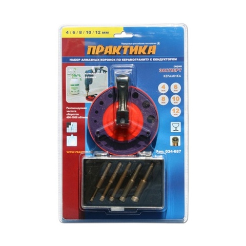 Набор коронок алмазных ПРАКТИКА 5 шт  4, 6, 8, 1