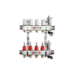 Коллекторная группа Valtec 1" евроконус 3/4" на 4 выхода с расходомерами