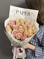 Букет из 25 роз сорта "Ла Белла" (Кения 40 см)