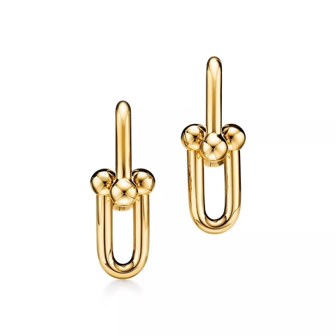 Серьги из жёлтого золота 18k,Tiffany ⚜️Hard Wear medium Link