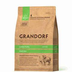 Сухой корм GRANDORF DOG Lamb&Turkey MINI, ягненок с индейкой для взрослых собак мелких пород 3кг