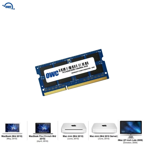 Оперативная память OWC 8GB 1066MHZ DDR3 SO-DIMM PC3-8500 для Apple 2010 iMac, mac mini, macbook pro 1.5V